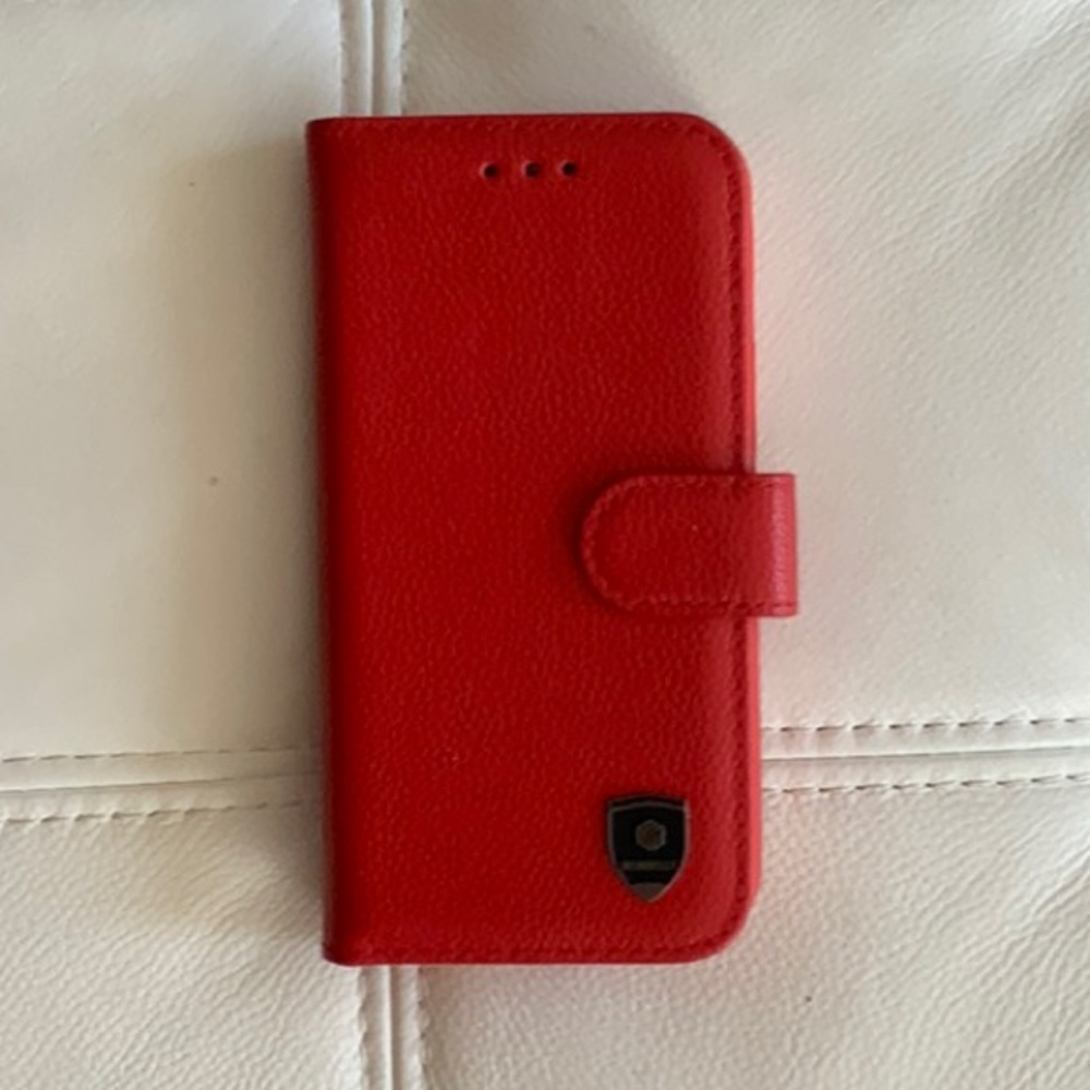 Brand new Iphone 12 mini genuine leather case-red